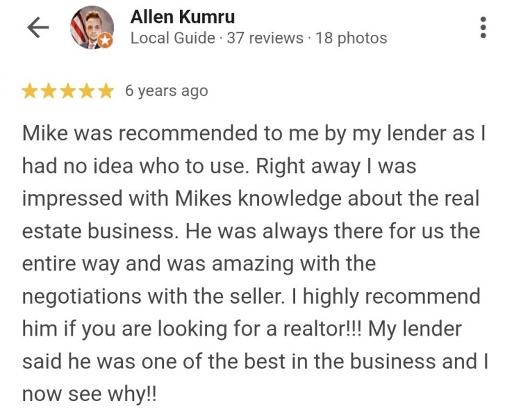 Google Review 15 | Mike Mondy - Keller Williams Realty