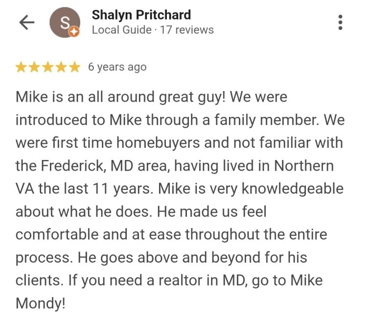 Google Review 16 | Mike Mondy - Keller Williams Realty